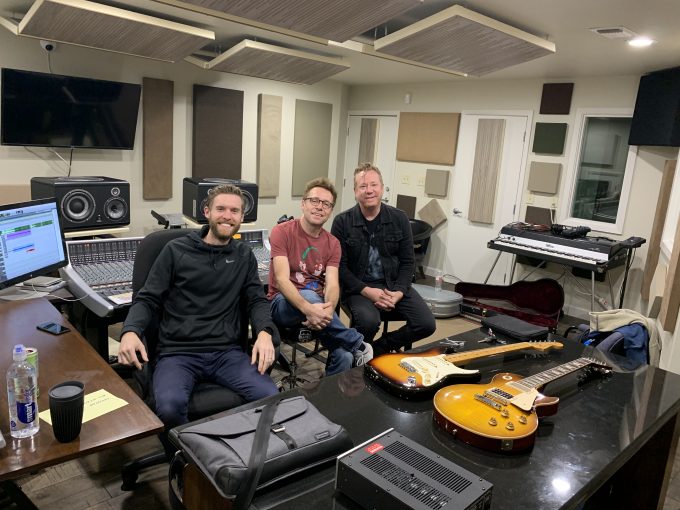In studio with Tanner, Brad & Aden